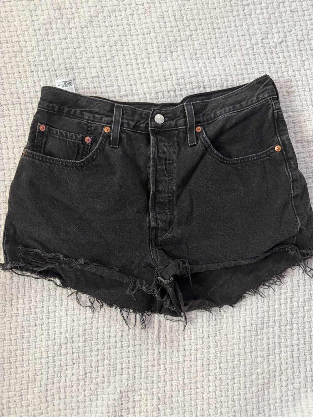 Levi's Black Distressed Cutoff Jean Shorts